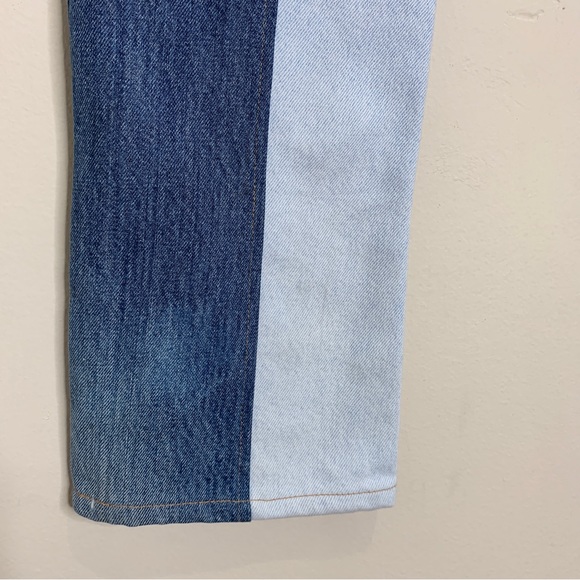 NEW EB Denim Kendall Riding Jeans (Sz L) Straight Leg Color Block Patchwork - Picture 13 of 16